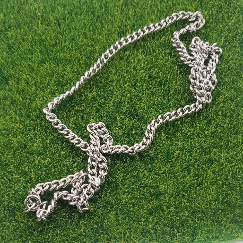 Silver Tone Chain Necklace 23 Inch N3827